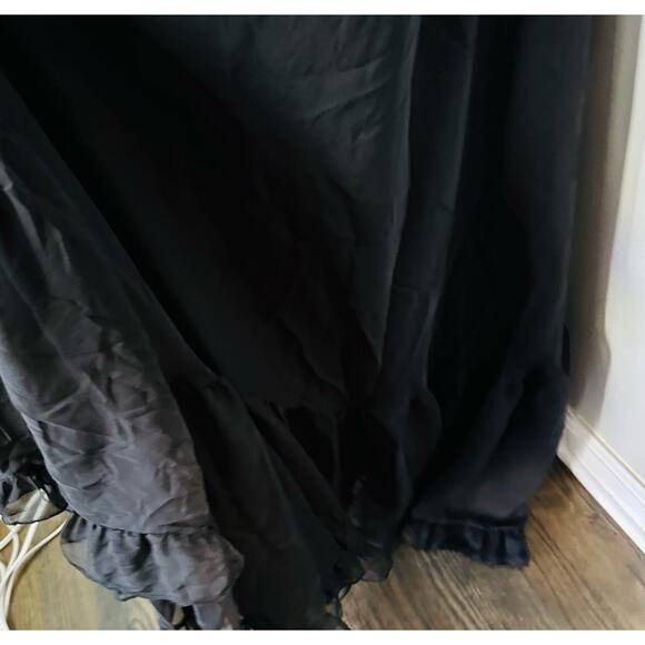 MAC DUGGAL Ieena Black Chiffon Lace Up Back Cut Out Middle Gown Dress Size 6 - Picture 11 of 16